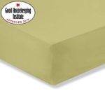 Non Iron Plain Dye Sage Fitted Sheet Green