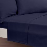 Luxury 100% Brushed Cotton Navy Flat Sheet Navy