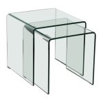 Azurro Glass Nest of Tables Brown