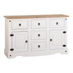 Corona Pine White Sideboard White/Brown