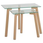 Morton Oak and Glass Nest Of Tables Rose Gold