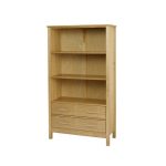 Oakridge Tall 2 Drawer Bookcase Natural