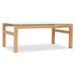 Tribeca Oak Glass Top Coffee Table Natural