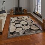 Cream and Grey Woodland 4626 Rug Grey
