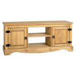 Corona Pine 2 Door 1 Shelf Flat Screen TV Unit Natural