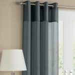Rio Grey Eyelet Single Voile Panel Grey