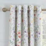 Dorma Botanical Wildflower Blackout Eyelet Curtains White