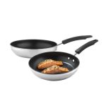 Stainless Steel Twin Pack Frying Pans Silver