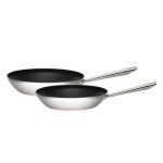 Infinity Stainless Steel Twin Pack Frying Pans Silver