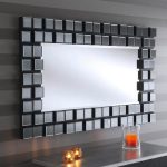 Pixel Grey Wall Mirror Black