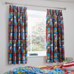 Disney Marvel Comics Blackout Pencil Pleat Curtains Blue / Red