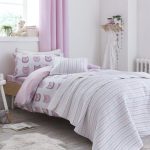 Bianca Cotton Owl Print Blush 100% Cotton Duvet Cover and Pillowcase Set Pink