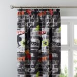 Luv Designs Tricks Pencil Pleat Curtains Black/Multi-Coloured