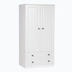 Pembroke White Large 2 Drawer Wardrobe White