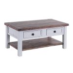 Priory Grey Coffee Table with Drawers Grey/Natural