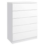 Legato White 5 Drawer Chest White