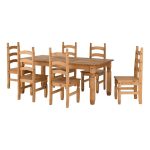 Corona Pine 6 Seater Dining Set Natural