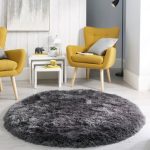 Jewel Shaggy Circle Rug Steel