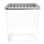55L Plastic Storage Box Silver
