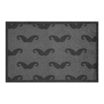 Turtle Mat Lume Grey Moustache Pattern Door Mat Black/Grey
