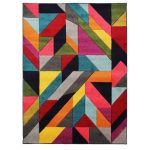 Spectrum Jigsaw Rug Grey, Green, Pink, Red, Yellow and Orange