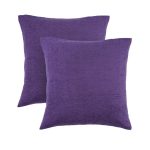 Pack of 2 Chenille Cushion Covers Grape (Purple)