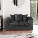 Michigan Velvet 2 Seater Sofa Black