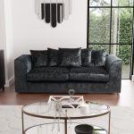 Michigan Velvet 3 Seater Sofa Black