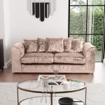 Michigan Velvet 3 Seater Sofa Cream