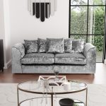 Michigan Velvet 3 Seater Sofa Silver