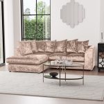 Michigan Velvet Left Hand Corner Sofa Cream
