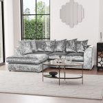 Michigan Velvet Left Hand Corner Sofa Silver