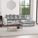 Michigan Velvet Right Hand Corner Sofa Silver