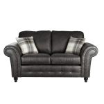 Oakland Faux Leather 2 Seater Sofa Black