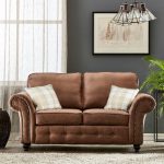 Oakland Faux Leather 2 Seater Sofa Brown
