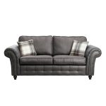 Oakland Faux Leather 3 Seater Sofa Black
