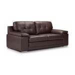 Dexter 2 Seater Leather Sofa Bed Brown