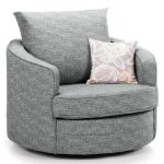 Estelle Fabric Swivel Armchair Grey