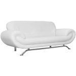 Nena 3 Seater Faux Leather Sofa White