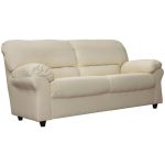 Wilmot 3 Seater Faux Leather Sofa Cream
