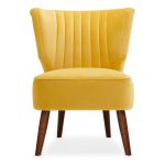 Eva Velvet Wingback Cocktail Chair Yellow