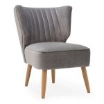 Eva Velvet Wingback Cocktail Chair Grey