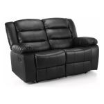 Whitfield 2 Seater Leather Reclining Sofa Black