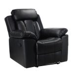 Cranbrook Leather Reclining Armchair – Black Black