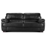 Lisbon 3 Seater Leather Sofa Black