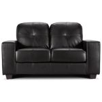 Roma 2 Seater Leather Sofa Black