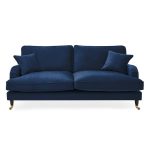 Rupert 3 Seater Velvet Sofa Blue