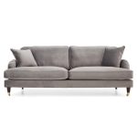 Rupert 3 Seater Velvet Sofa Grey
