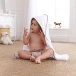 Clair de Lune Stars and Stripes Grey Hooded Towel Grey