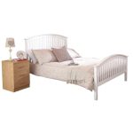 Madrid White High End Wooden Bed White
